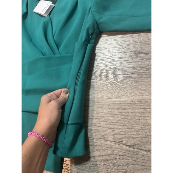 The Fold London NWT Belleville Top Tranquil Teal UK 8 US 4 Blouse Peplum - Picture 7 of 10